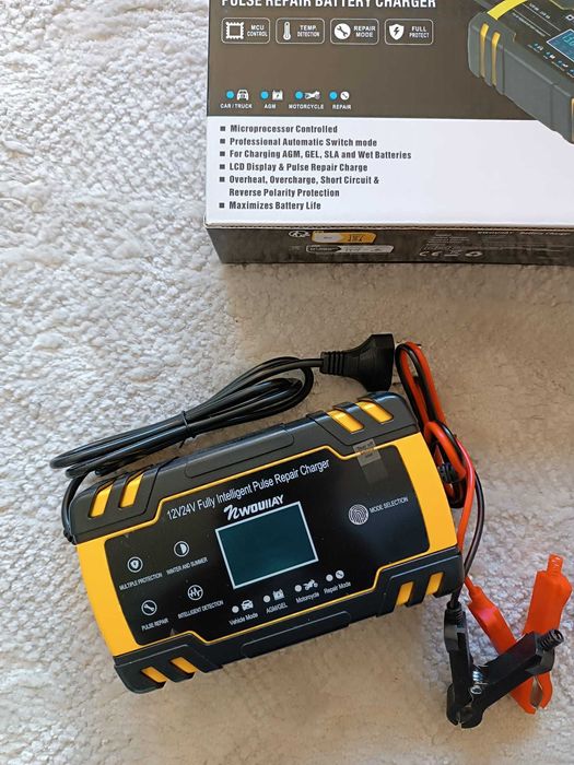 (NOVO) Carregador de Baterias / NWOUIIAY 8A 12V / 4A 24V