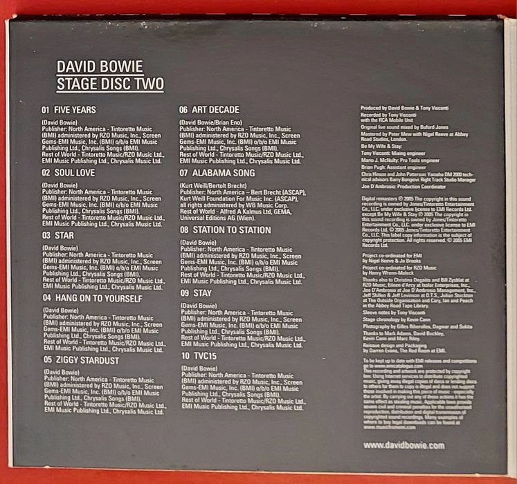 2 CDs David Bowie STAGE