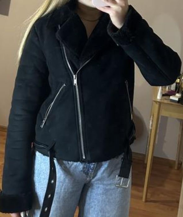 Дубленка женская черная Primark