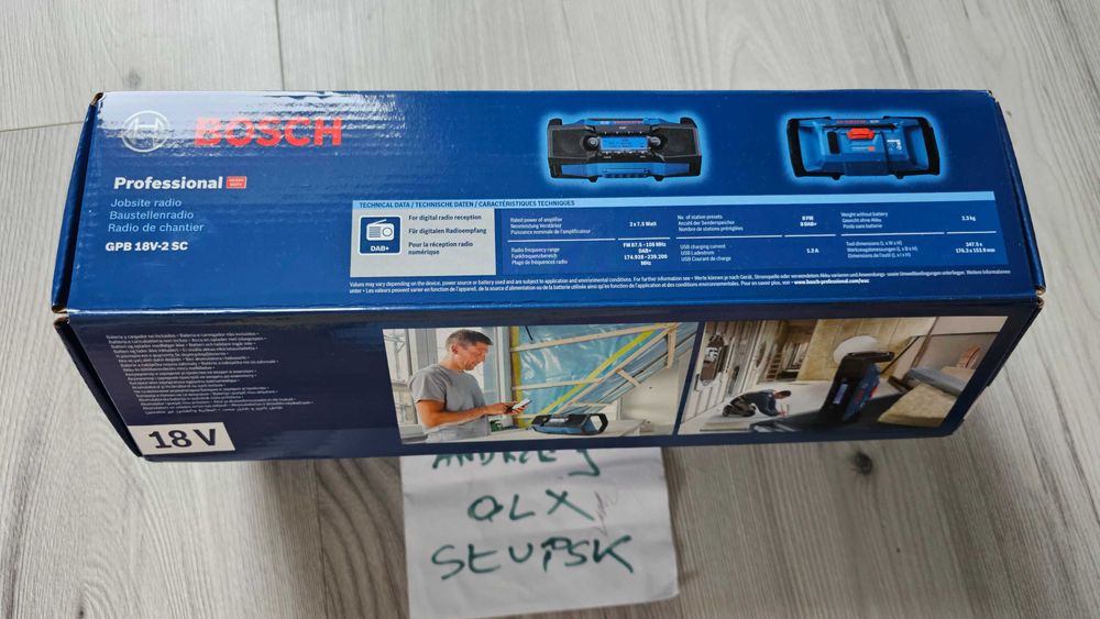 Oryginalne  RADIO Budowlane BOSCH GPB 18V-2 C Akumulatorowe Nowe