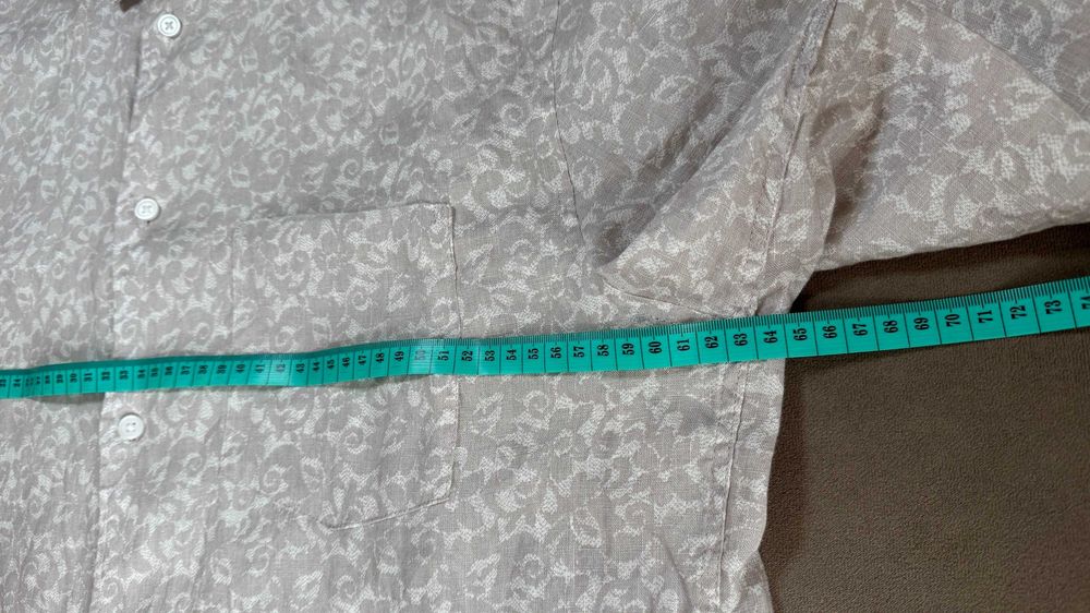 Koszula męska, z krótkim rękawem 100% len, H&M r L-idealny stan
