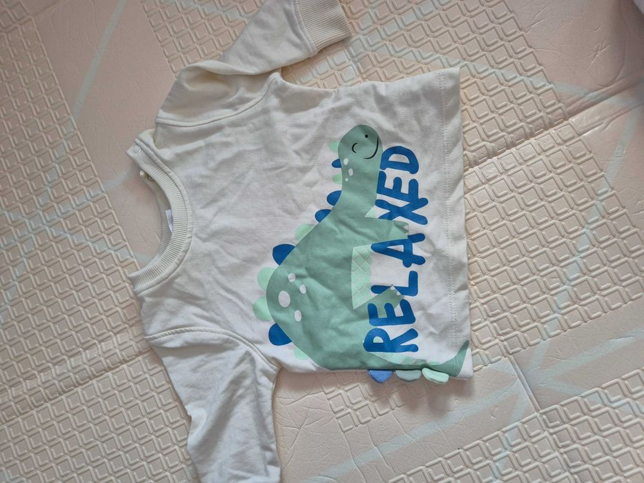 Zestaw komplet Bluza Ergee beżowa smok legginsy dla chłopca rozm. 62