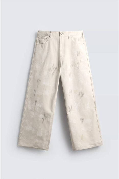 ABSTRACT PRINT TEXTURED TROUSERS zara зара. Нові розмір 40 L Л Джинси