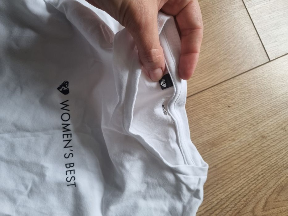 91. Women's best! Biała koszulka treningowa, tshirt długi t. M
