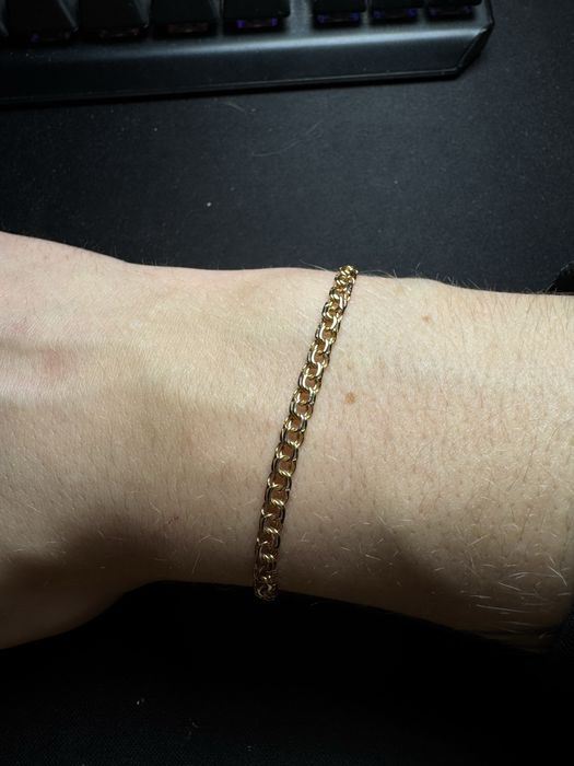 Złota bransoletka Garibaldi – próba 585 | 5,23 g | 21,5 cm