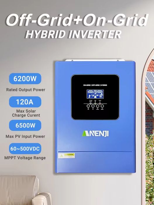 Anenji 48V 6200W Parallel - гібридні інвертор
