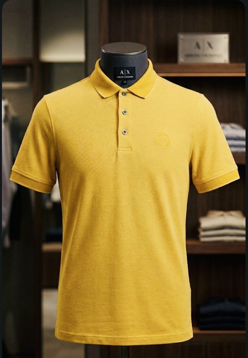 Armani Exchange Żółte Poło