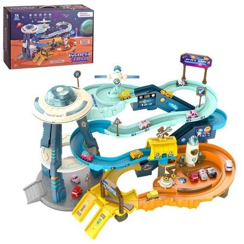 Дитячий автотрек Космічна станція, детский трек парковка космос гараж
