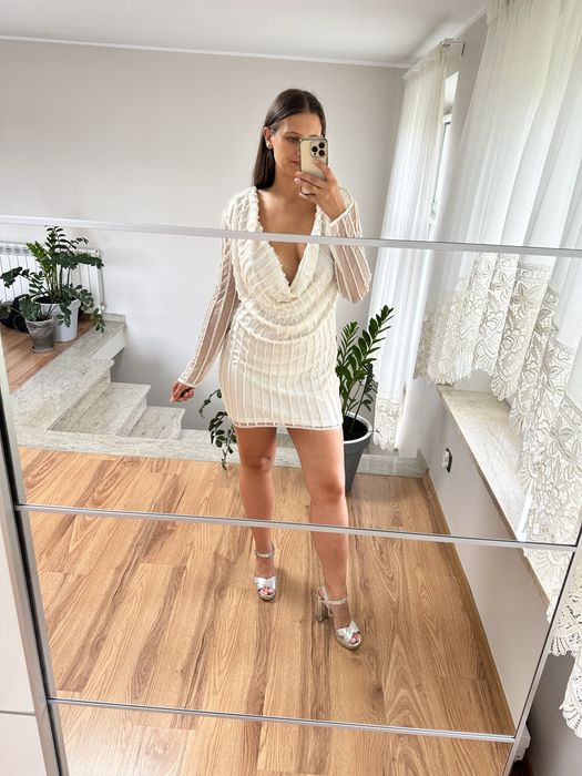 Sukienka z perełek frock&frill rozmiar 40 wesele panieński poprawiny