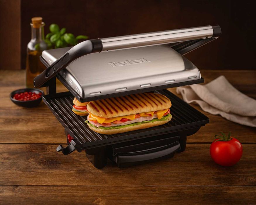 Grill Kontaktowy Tefal Inicio 2000W + Duża Powierzchnia 740cm² + Tacka