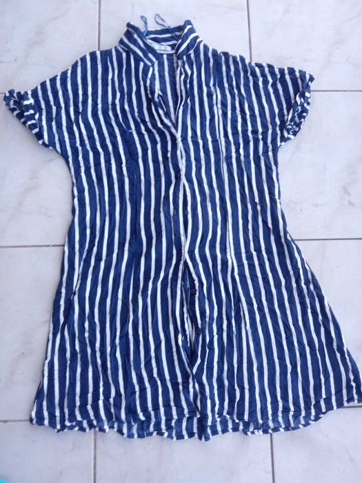 Vestido camisa riscas