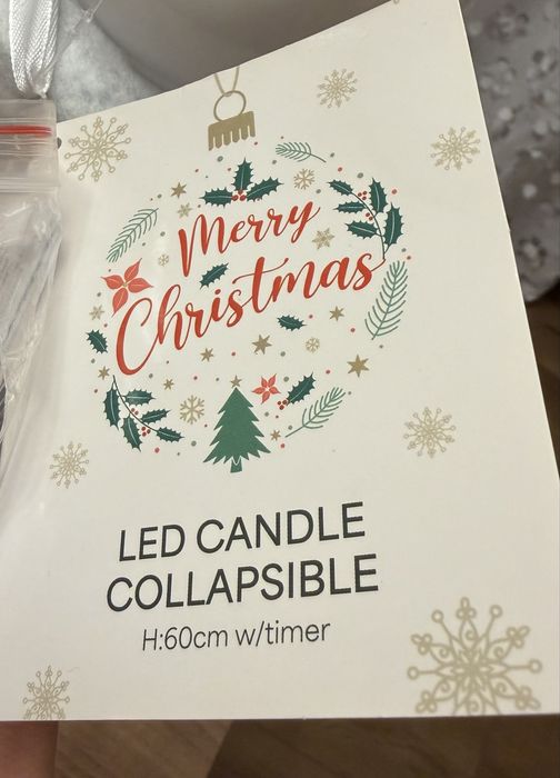 Komplet 2 świątecznych świec LED 60 cm
