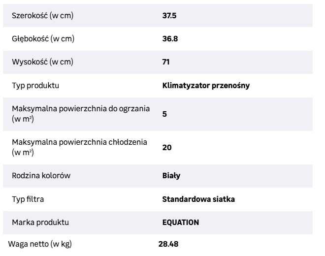 Klimatyzacja przenośna