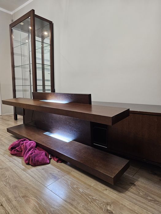 Komplet mebli salonowych – ciemny brąz