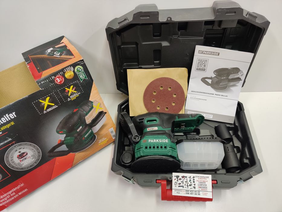 НОВ ексцентрикова аккумуляторна шлифмашина сГермании Parkside PAEXS 20