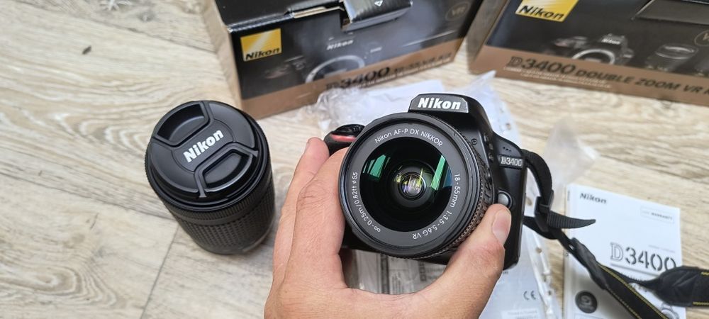 Nikon D3400 double zoom gr kit. Body + dwa obiektywy