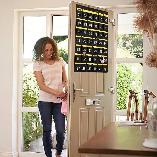 Organizer na telefony 42 kieszonki - wieszak na smartfony do szkoły bi