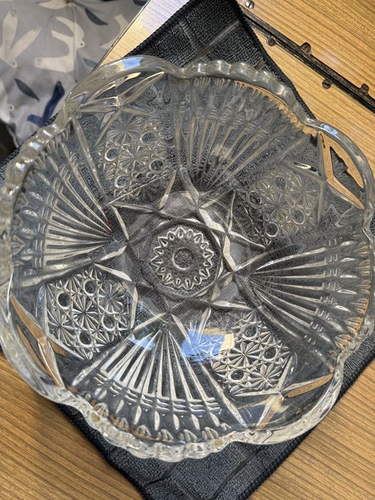 Piękna kryształowa misa PRL