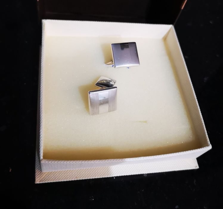 Srebrne Spinki do mankietów koszuli