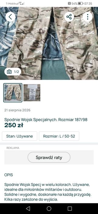 Spodnie Wojsk Specjalnych. 187/98