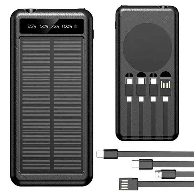 Павербанк універсальний на 50000 мАг 4 кабелі, з бездротовою зарядкою