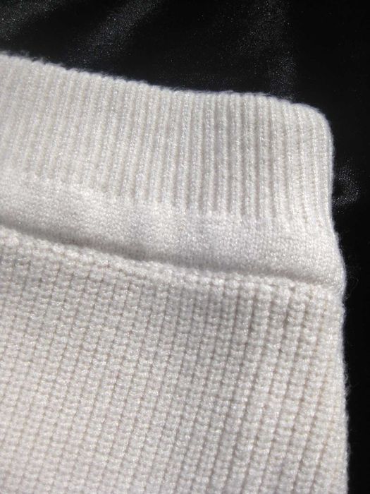 Молочная вязаная тёплая массивная мягенькая юбка трапеция ZARA M