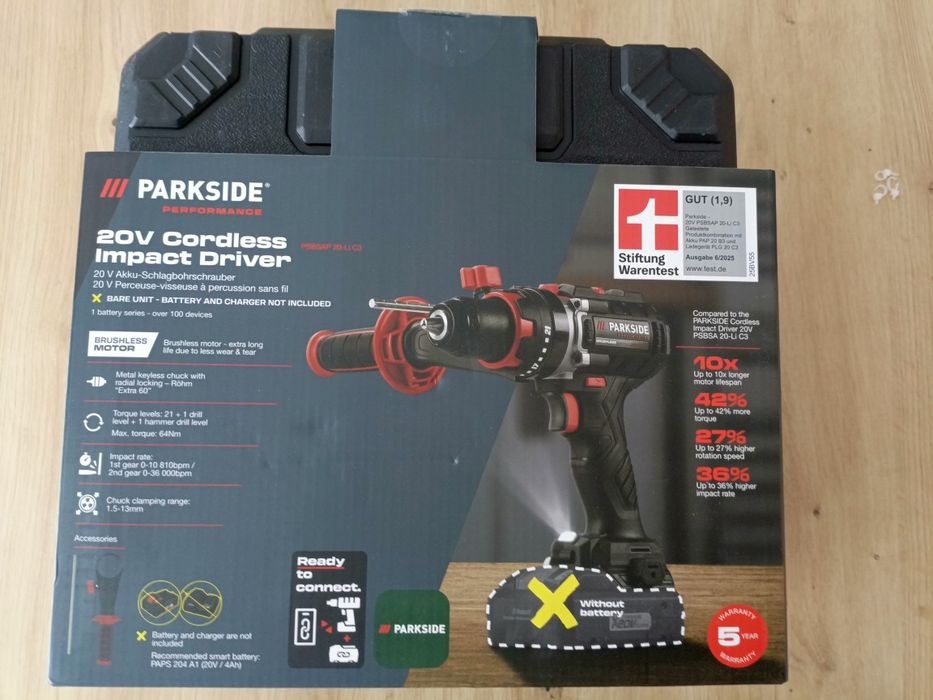 Nowa Gwarancja wkrętarka akumulatorowa Parkside PSBSAP 20-Li C3