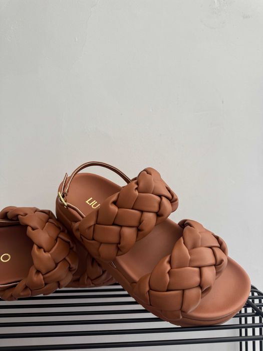 Liu Jo Sandały Damskie Plecione Brązowe Skóra Naturalna Tan Model Dress Z Rozmiar 35