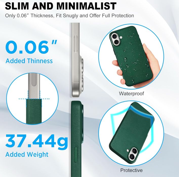TUCCH Etui / Case iPhone 16 Plus, kolor zielony