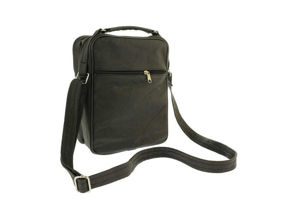 Torba męska skórzana listonoszka czarna skóra naturalna PL Producent