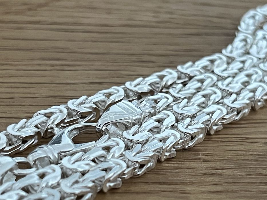 Srebrny męski łańcuszek Splot Królewski 60 cm 38 g
