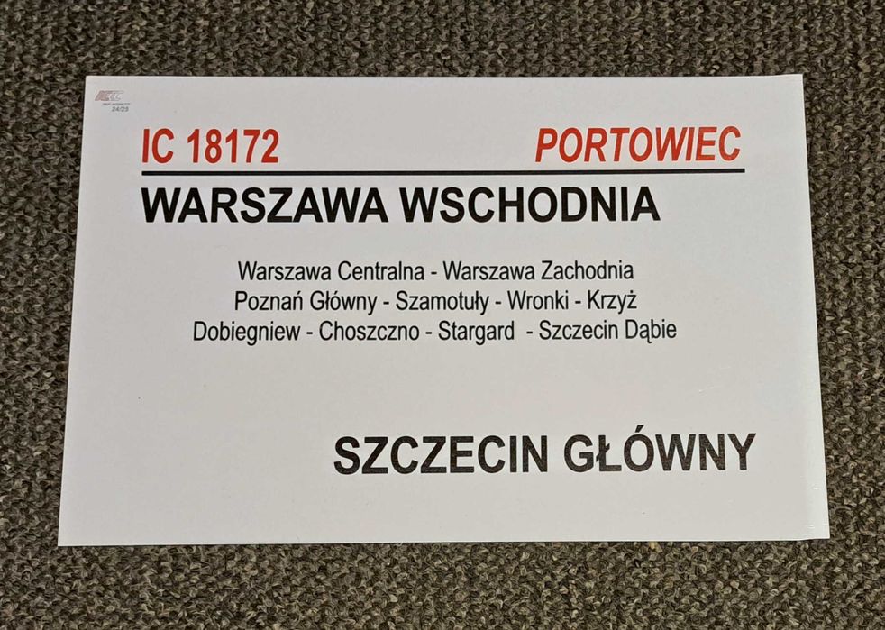 IC Portowiec - Tablica Relacyjna PKP InterCity