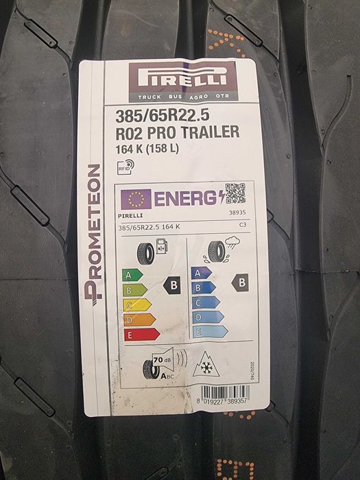NOWE opony 385/65R22.5 Pirelli R02 pro trailer - cena BRUTTO