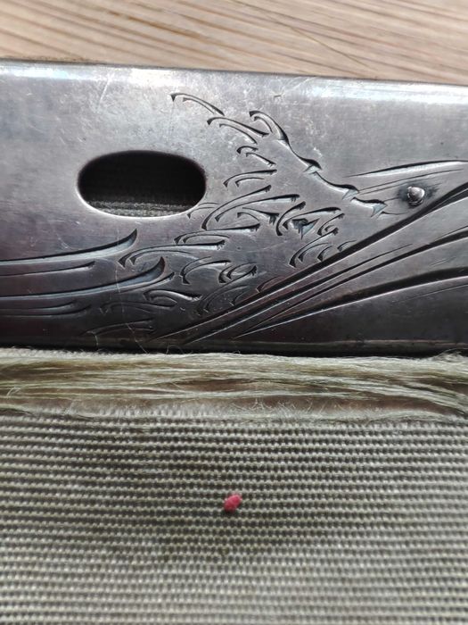 Jedwabna saszeta sakiewka z XIX wieku