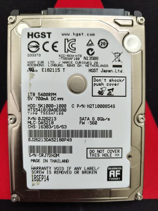 Dysk HDD 2.5/1tb HGST
