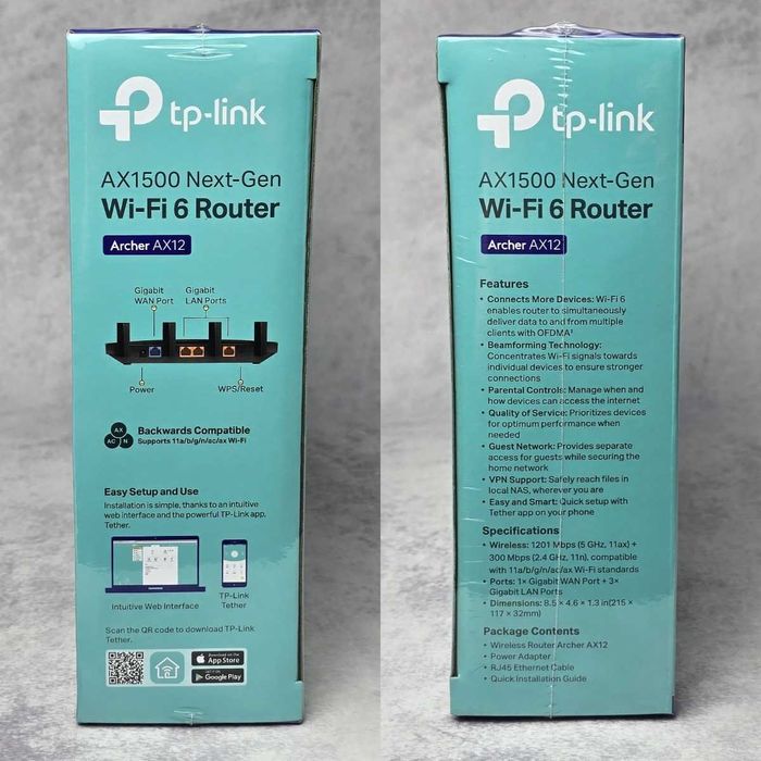 Роутер TP-Link Archer AX12 (AX1500 Wi-Fi 6) NEW + Гарантія 12 міс