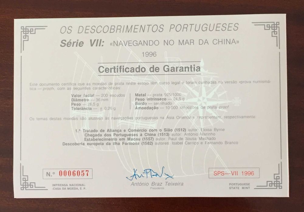 Estojo 4 moedas 200 Escudos prata PROOF Descobrimentos Portugueses-INCM-Série VII