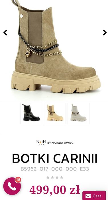 Botki workery beżowe carinii