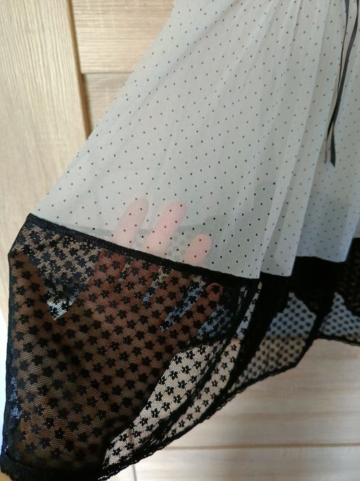 Koszulka nocna rozmiar s możliwość regulacji ramiączkach biało czarna