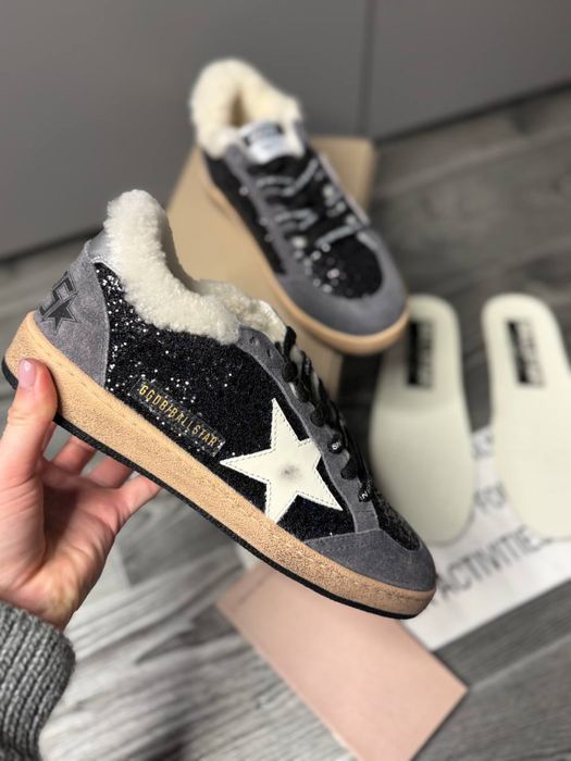 Golden goose голден гуз кеди зимові кросівки з хутром кеды мех голден