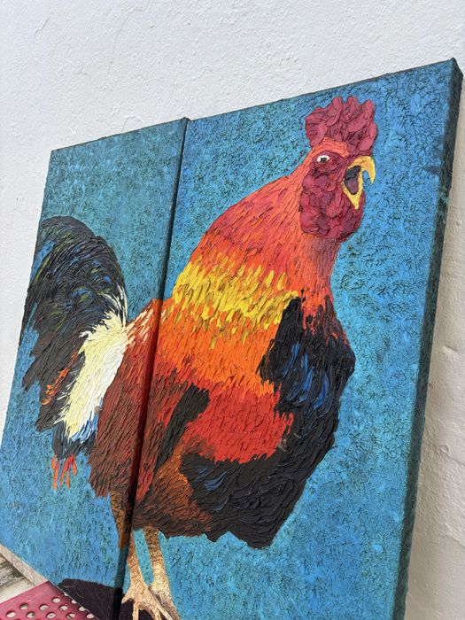 Quadro pintado a oleo 2 partes