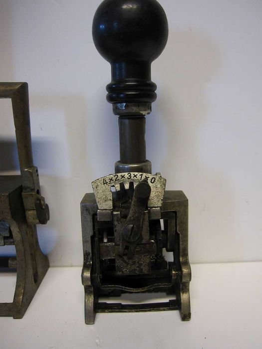 conjunto de 3 antigos carimbos numeradores