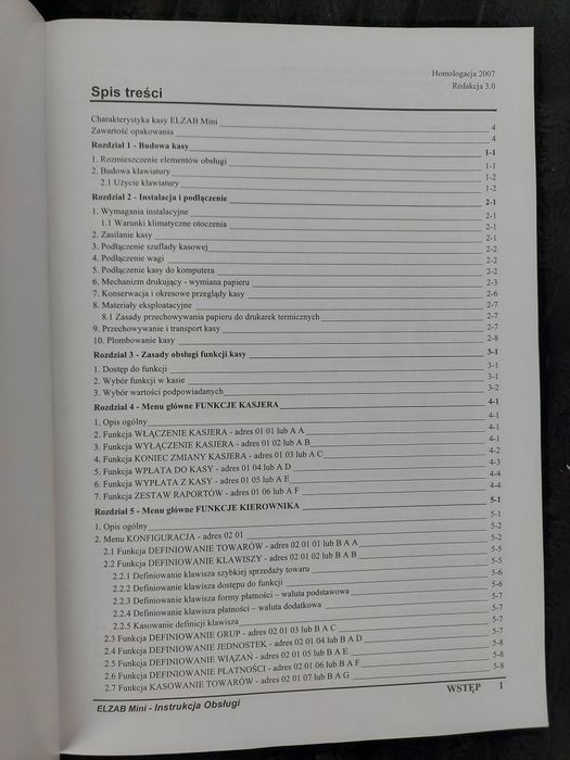 Instrukcja obsługi kasy mini elzab