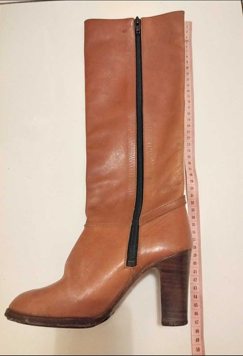 Kozaki wysokie, skóra naturalna, leather
