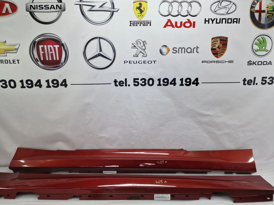 BMW E81 / E82 / E88 06- ŁADNA LEWA / PRAWA LISTWA PROGOWA / NAKŁADKA PROGU , KOLOR SEDONAROT , NR 51777183234 / 7183234 / 5177-7183233 / 7183233 , NR AUKCJI PR405
