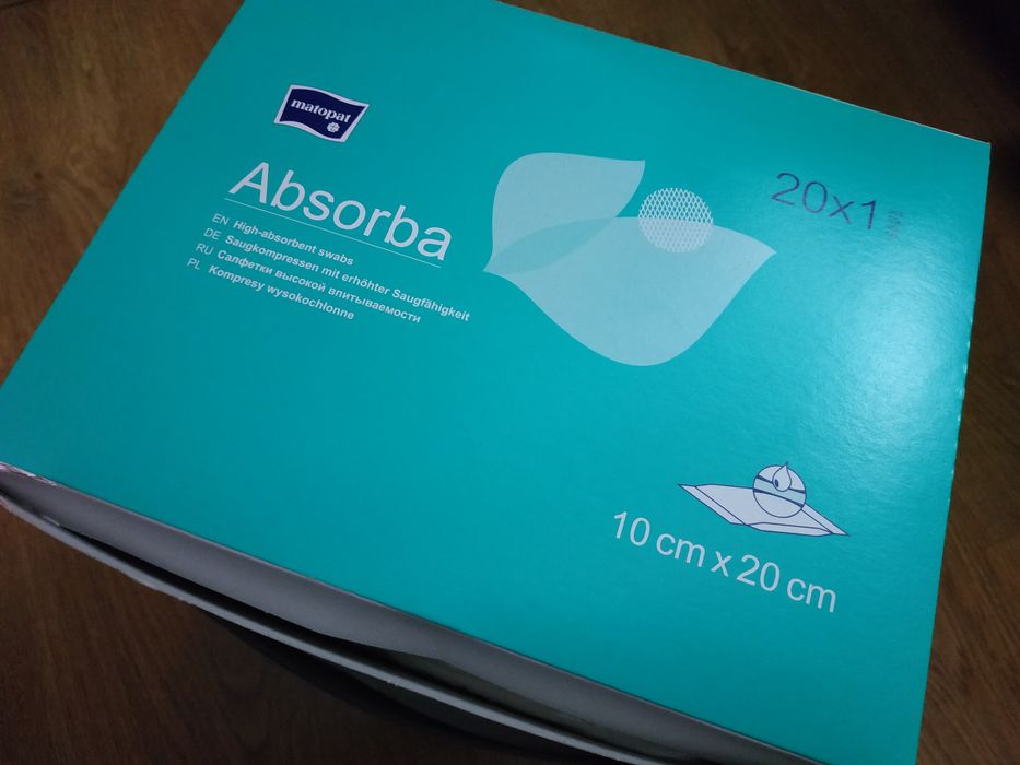 Kompresy Gazowe jałowe Absorba 10x20cm - 2x20 sztuk