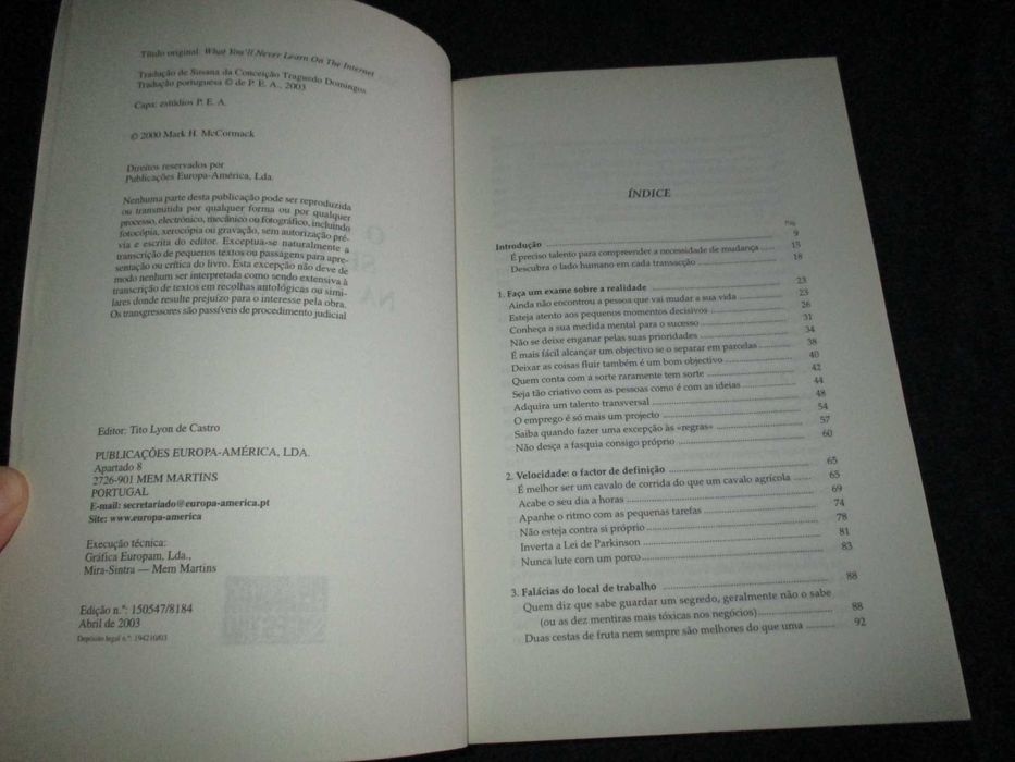 Livro O que não se ensina na Internet Mark McCormack