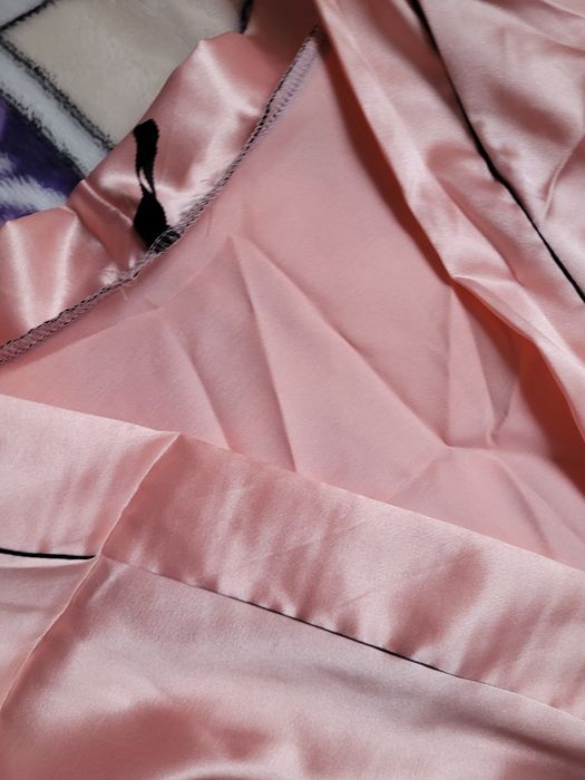 Mega Szlafrok Satynowy S M L Polski Koronkowy