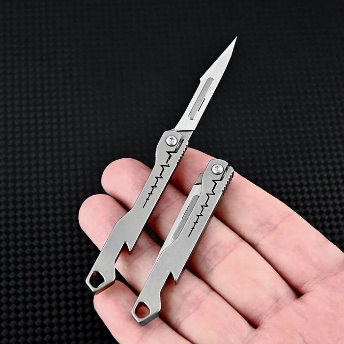 EDC ‼️ Титановий ніж-скальпель з відкривачкою + 10 лез