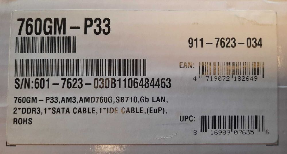Płyta główna MSI 760GM -P33 z procesorem AMD Phenom II X4 840